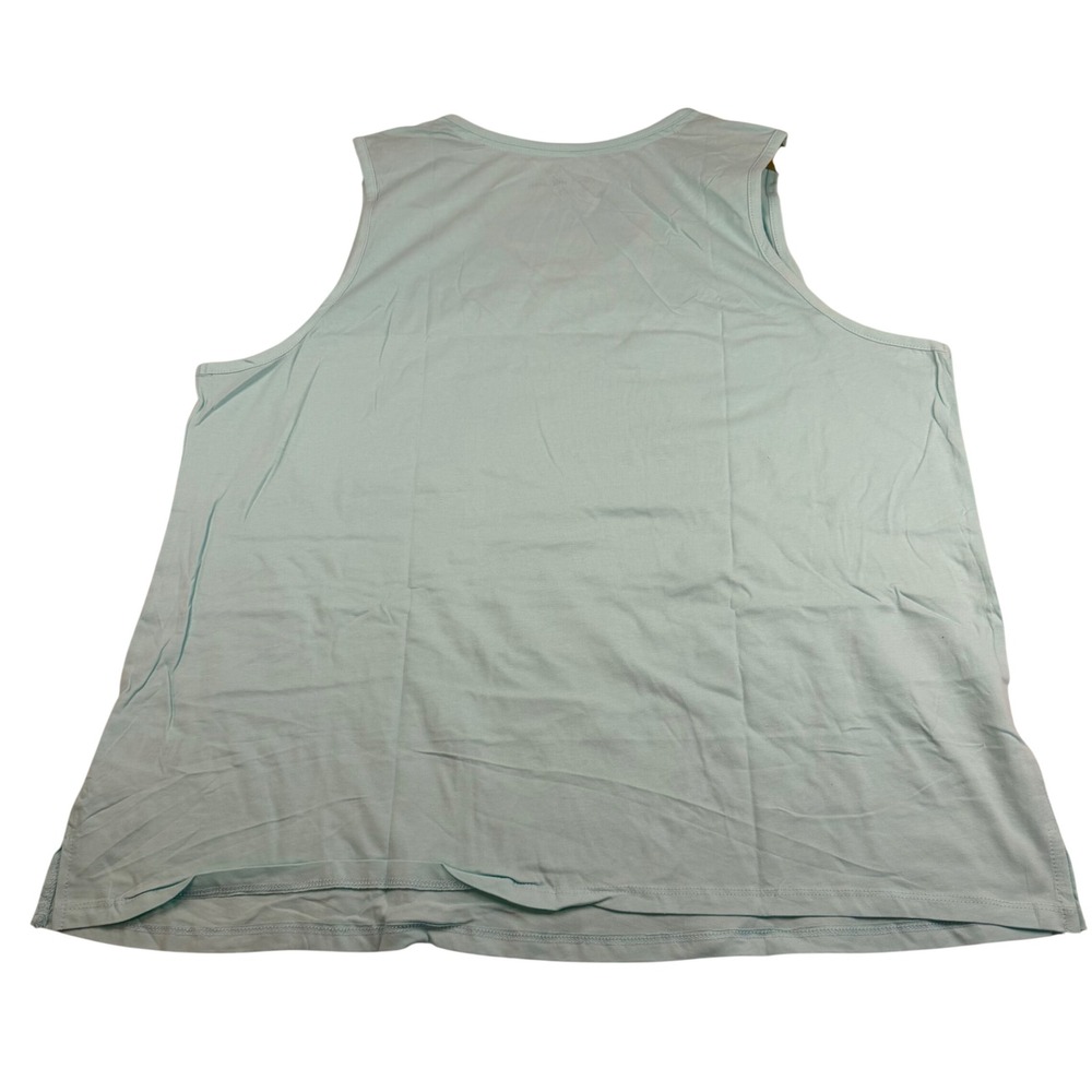 Carole Hochman Womens XXL Aqua Blue V-Neck Sleeveless Sleep Tank Top Loungewear